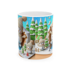 Snowman Ceramic Mug - Cozy Winter Sips 15oz - Dipaliz - Mugs