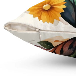 Spun Polyester Square Pillow Hearts Flowers Design Dipaliz - Throw Pillows