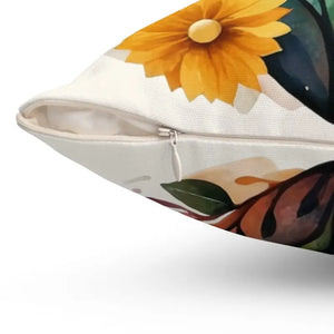 Spun Polyester Square Pillow Hearts Flowers Design Dipaliz - Throw Pillows