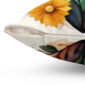 Spun Polyester Square Pillow Hearts Flowers Design Dipaliz - Throw Pillows