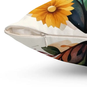 Spun Polyester Square Pillow Hearts Flowers Design Dipaliz - Throw Pillows