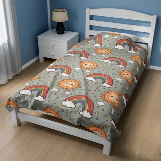 Snuggle Up with the Cozy Sun Plush Blanket! - 60’’ × 80’’ All Over Prints