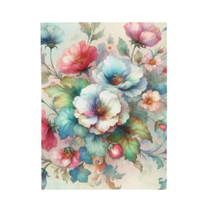 Intricately Designed Watercolor Flowers Velveteen Blanket - Dipaliz - Blankets