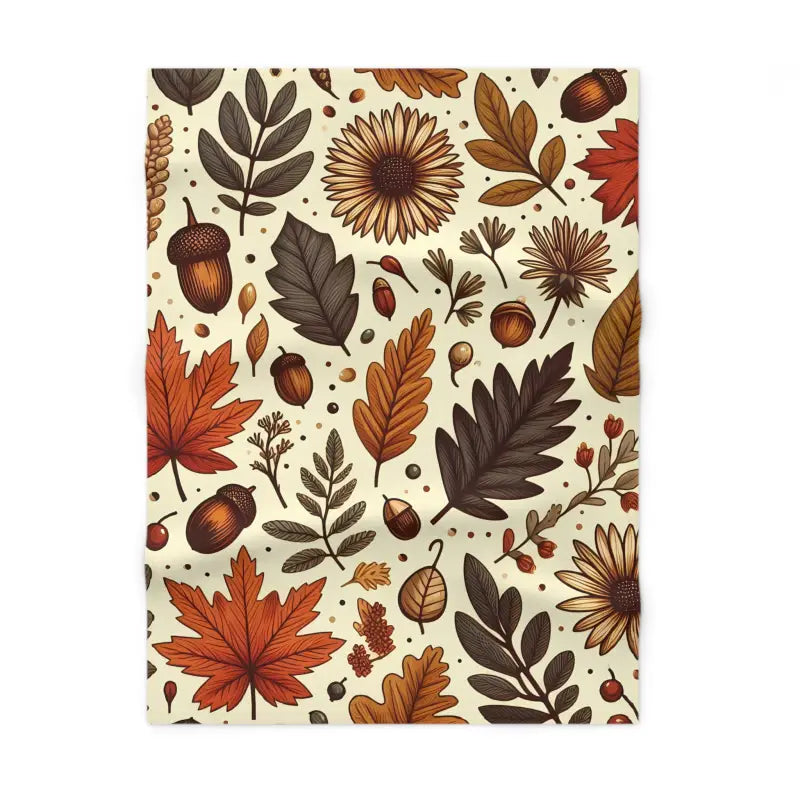 Snuggle in Style with Autumn Leaves Fleece Baby Blanket - 30’’ × 40’’ / White Home Decor