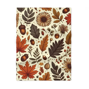Leaves Fleece Baby Blanket - Autumn Style Cozy Warmth - Dipaliz - 30’’ × 40’’ / White - Swaddling & Receiving Blankets