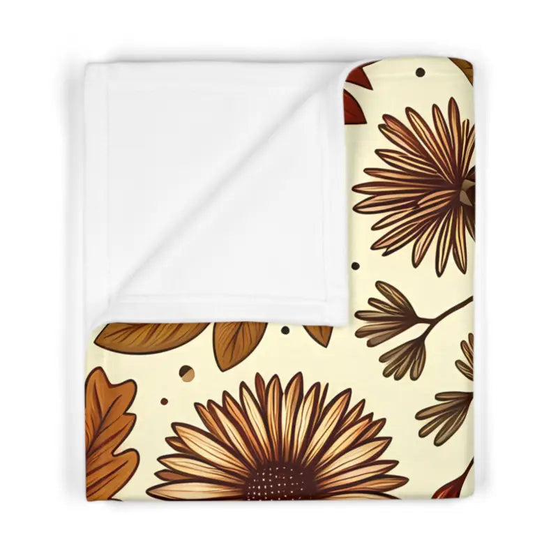 Snuggle in Style with Autumn Leaves Fleece Baby Blanket - 30’’ × 40’’ / White Home Decor