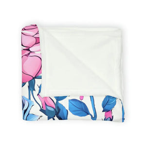 Soft Polyester Blanket Blue Roses Ultra Cozy Chic - Dipaliz - Blankets