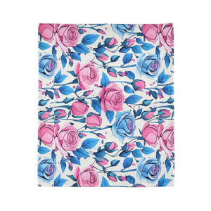 Soft Polyester Blanket Blue Roses Ultra Cozy Chic - Dipaliz - Blankets