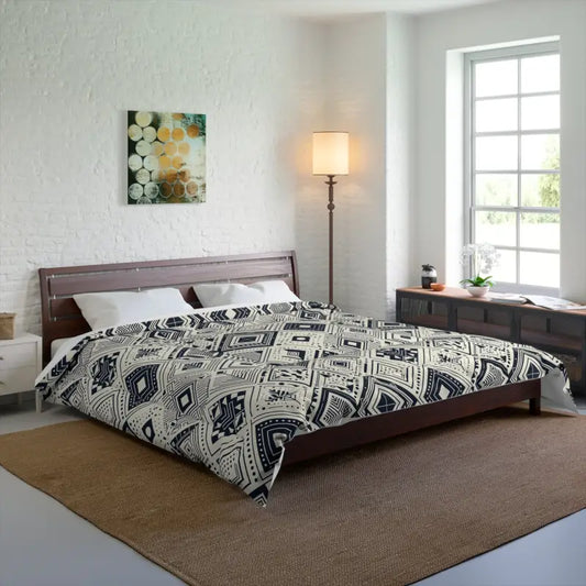 Snuggle in Style with Monochrome Geometric Comforter - 104’’ × 88’’ Home Decor