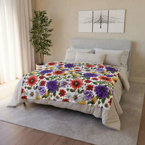 Soft Polyester Blanket - Wildflowers Pattern Comfort - Dipaliz - 50’’ × 60’’ - Blankets