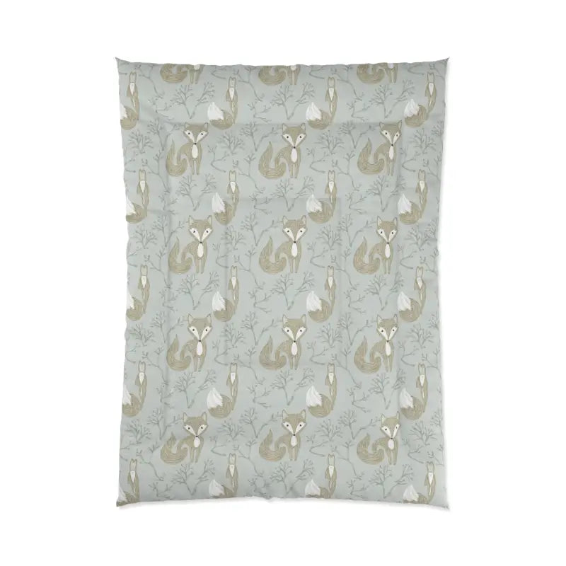Snuggle Up In Eco-friendly Cute Fox Teal Comforter - Home Decor