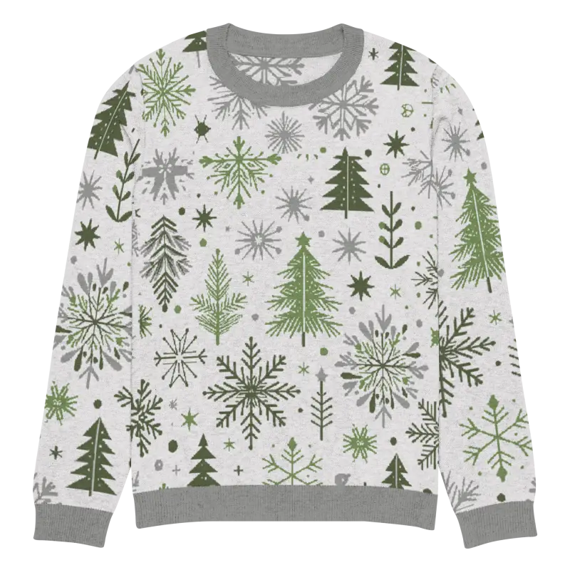 Snuggle Up: Festive Christmas Pattern Knitted Crew Neck Sweater - 2xl