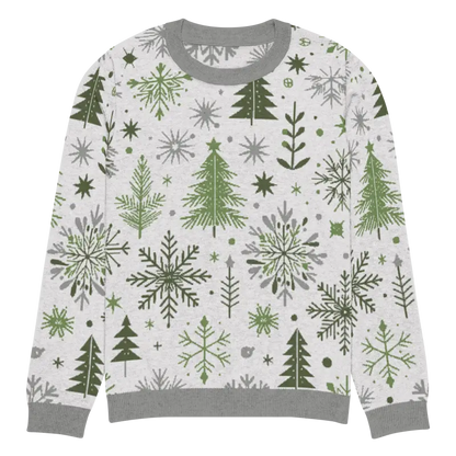 Snuggle Up: Festive Christmas Pattern Knitted Crew Neck Sweater - 2xs