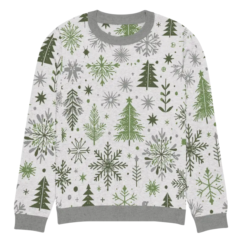 Snuggle Up: Festive Christmas Pattern Knitted Crew Neck Sweater - 3xl