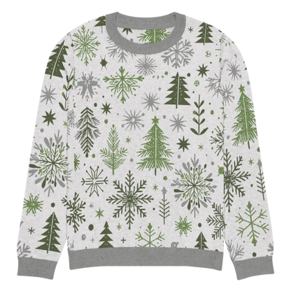 Snuggle Up: Festive Christmas Pattern Knitted Crew Neck Sweater - 3xl