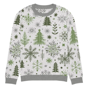 Christmas Crew Neck Sweater - Cozy Knit Pattern - Dipaliz - 3xs - Sweaters