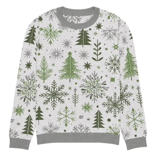 Snuggle Up: Festive Christmas Pattern Knitted Crew Neck Sweater - 3xs