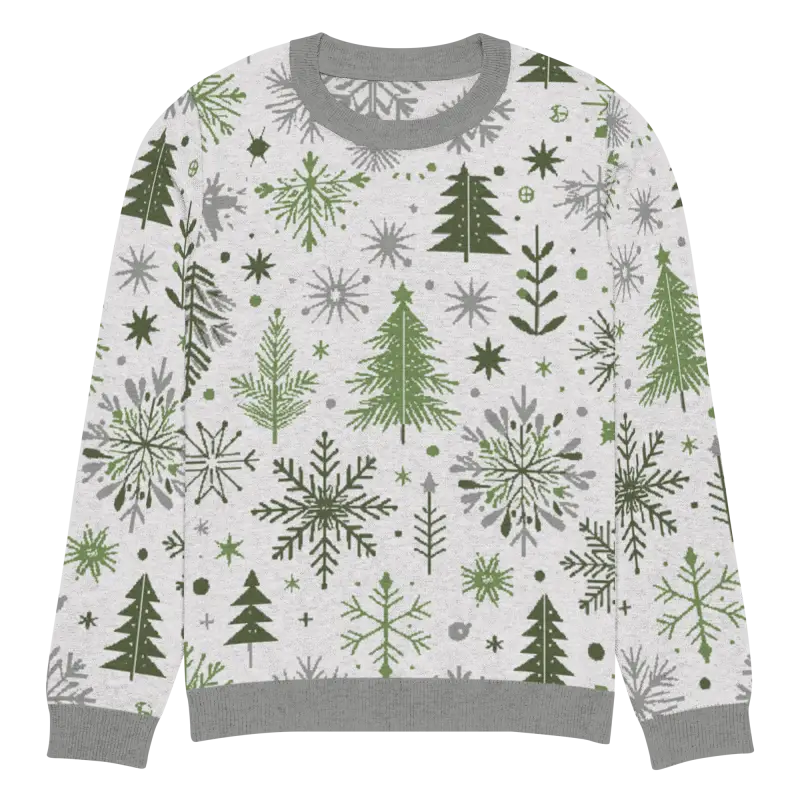 Snuggle Up: Festive Christmas Pattern Knitted Crew Neck Sweater - m