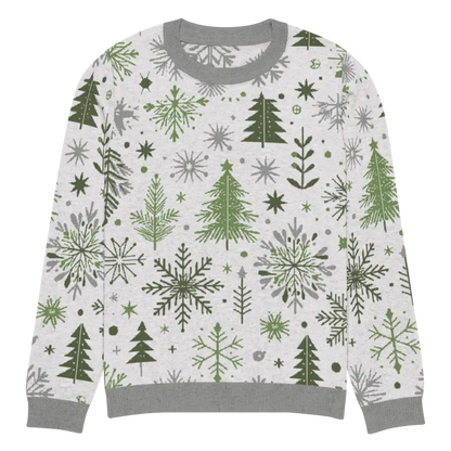 Snuggle Up: Festive Christmas Pattern Knitted Crew Neck Sweater - m