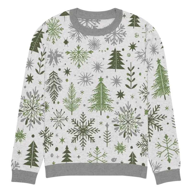 Snuggle Up: Festive Christmas Pattern Knitted Crew Neck Sweater - Xl