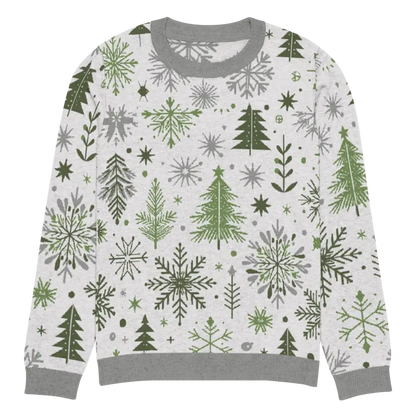 Snuggle Up: Festive Christmas Pattern Knitted Crew Neck Sweater - Xl