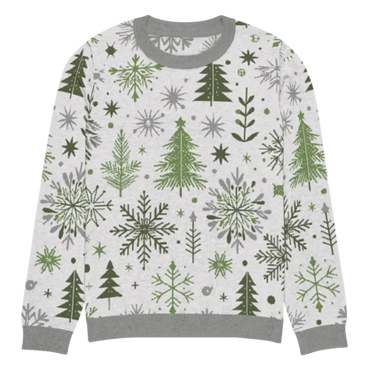 Snuggle Up: Festive Christmas Pattern Knitted Crew Neck Sweater - Xs