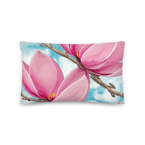 Large Pink Magnolia Throw Pillow Set - Vibrant Cozy Decor - Dipaliz - Pillows