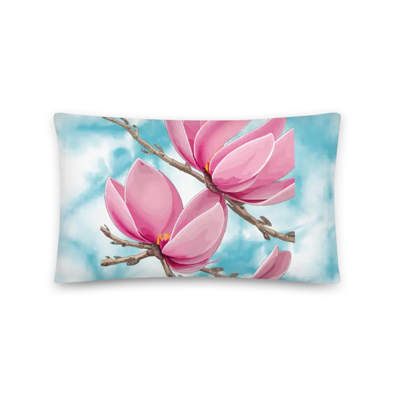 Snuggle Up with Luxurious Large Pink Magnolia Pillow Set - Home Decor