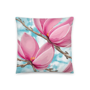 Large Pink Magnolia Throw Pillow Set - Vibrant Cozy Decor - Dipaliz - Pillows