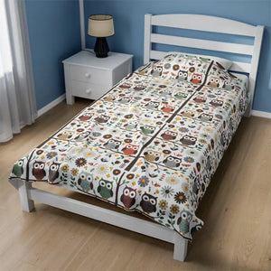 Owls on a Tree Plush Velveteen Blanket - Ultra Cozy Comfort - Dipaliz - 60’’ × 80’’ - Blankets