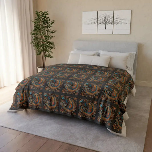 Snuggle in Style: Luxurious Paisley Soft Polyester Blanket - Home Decor