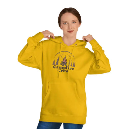 Get Cozy with the Campfire Crew Unisex Hooded Sweatshirt - Gold / Xs Hoodie