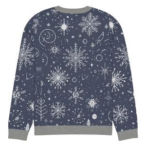 Sweater - Chic Snowflake Knitted Crew Neck Navy Blue - Dipaliz