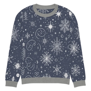 Sweater - Chic Snowflake Knitted Crew Neck Navy Blue - Dipaliz 3xl