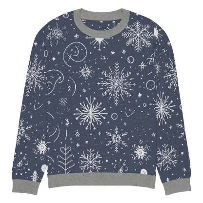 Snuggle Up in Style: Navy Blue Knitted Crew Neck Sweater - Xs