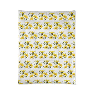 Yellow Morning Glory Quilt - Bold Floral Warmth - Dipaliz - Quilts & Comforters