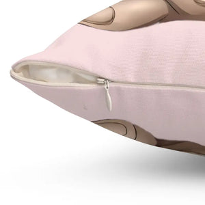 Spun Polyester Square Pillow - Teddy Bear Heart Balloon - Dipaliz - Throw Pillows