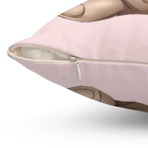 Spun Polyester Square Pillow - Teddy Bear Heart Balloon - Dipaliz - Throw Pillows