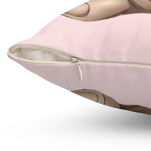 Spun Polyester Square Pillow - Teddy Bear Heart Balloon - Dipaliz - Throw Pillows