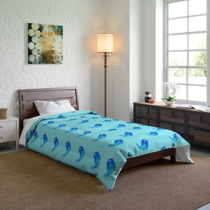 Blue Birds Women’s Fashion Comforter - Bold Nature Style - Dipaliz - Quilts & Comforters