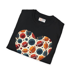 Soft Soccer Love Unisex Tee Heart-shaped Ball Design - Dipaliz - T-shirts