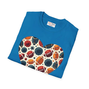 Soft Soccer Love Unisex Tee Heart-shaped Ball Design - Dipaliz - T-shirts
