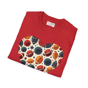 Soft Soccer Love Unisex Tee Heart-shaped Ball Design - Dipaliz - T-shirts