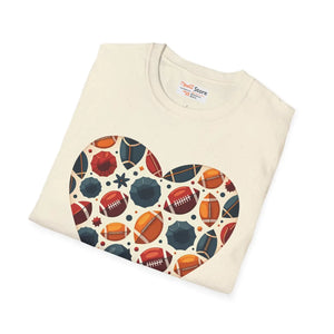 Soft Soccer Love Unisex Tee Heart-shaped Ball Design - Dipaliz - T-shirts