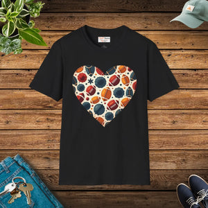 Soft Soccer Love Unisex Tee Heart-shaped Ball Design - Dipaliz - T-shirts