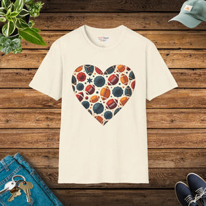 Soft Soccer Love Unisex Tee Heart-shaped Ball Design - Dipaliz - T-shirts