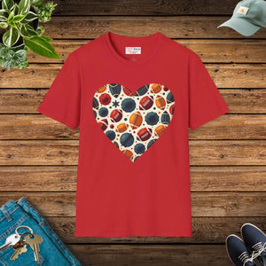 Soft Soccer Love Unisex Tee Heart-shaped Ball Design - Dipaliz - T-shirts