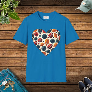 Soft Soccer Love Unisex Tee Heart-shaped Ball Design - Dipaliz - T-shirts