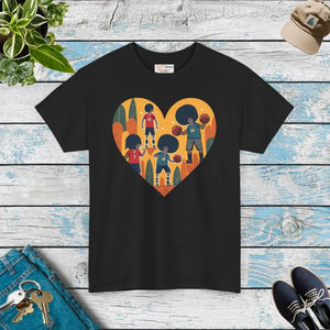 Soccer Heart Unisex Heavy Cotton Tee - Dipaliz - Black / s - T-shirts