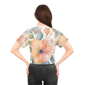 Pastel Flowers Crop Tee - Soft Color Aop Style - Dipaliz - T-shirts
